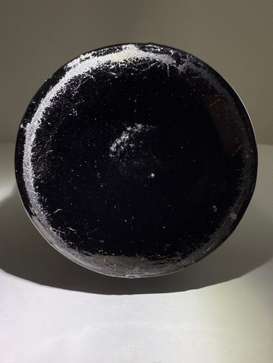 Pair of Antique Victorian Black Glass Barrel Jars (c. 1850s)