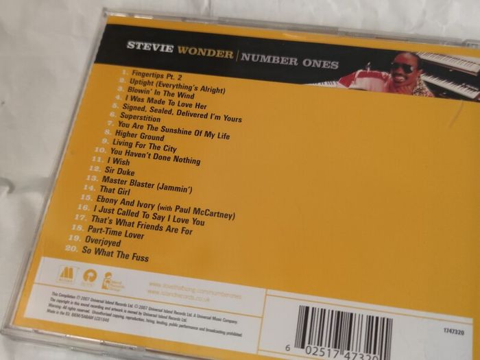 Stevie Wonder Number Ones Cd