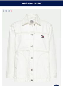 Tommy Jeans Workwear White Denim Jacket Size L