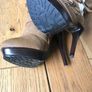 Pre-loved Long Beige Platform Stiletto Boots-Size 4 Image 4