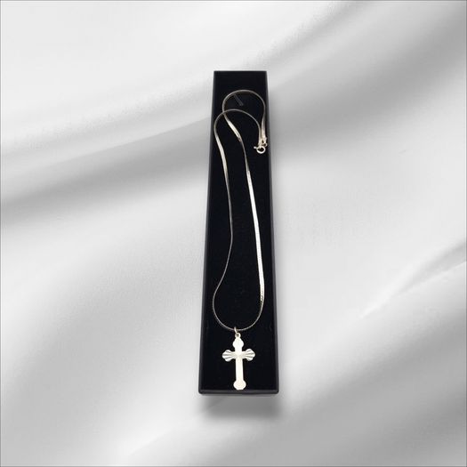 Sterling Silver Cross On 925 Italian Chain