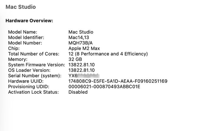 Apple Mac Studio M2 Max-12C CPU-30C GPU - 512GB SSD-32 GB RAM with AppleCare until 25 February 2027