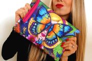 Handmade "Butterfly" 100% silk clutch bag
