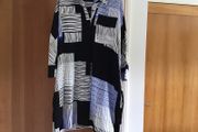 Next Loose Fitting Black/Blue Print Midi Dress Size 12 Petite
