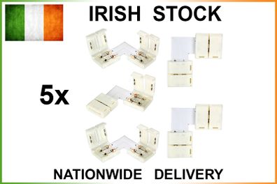 3528 LED Strip Light Connectors L Shape Adapters 8mm 2pin NO Soldering