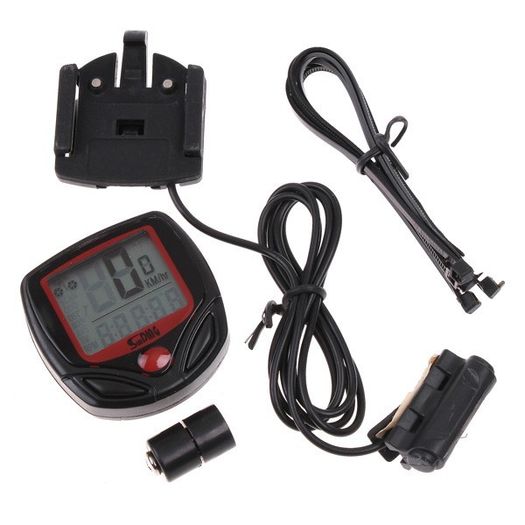New Wireless LCD Waterproof Bike Speedometer Odometer Computer + Battery