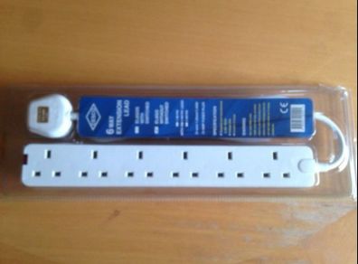 4 / 6 way extension leads and surge protector