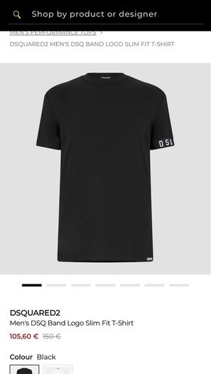 DSQUARED2 Men's DSQ Band Logo Slim Fit Men T-Shirt Top