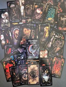 Midnight magic, mushrooms tarot cards.