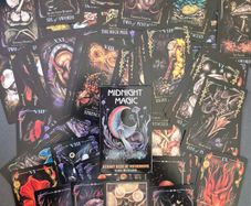 Midnight magic, mushrooms tarot cards.