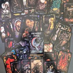 Midnight magic, mushrooms tarot cards.