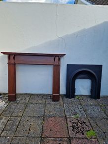 fireplace with insert and hearth  FREE