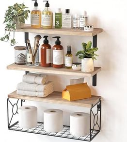 Wood Bathroom Shelves