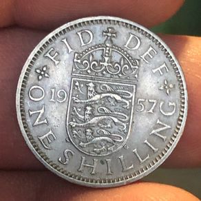 1957 One Shilling Elizabeth II