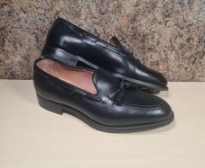 Mens Herring Fletcher Tasselled Rubber Sole Shoes Black Leather Slip On Size Uk 10.5 Eu 44.5