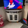 Upcycled Grey Corner TV Unit Media Cabinet Image 3