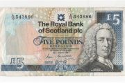 1987 The Royal Bank Of Scotland Plc,5 Pound Banknote