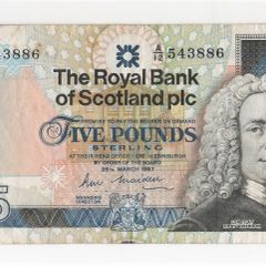 1987 The Royal Bank Of Scotland Plc,5 Pound Banknote