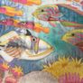 Multicolored Thai Silk Marine Motif Image 2