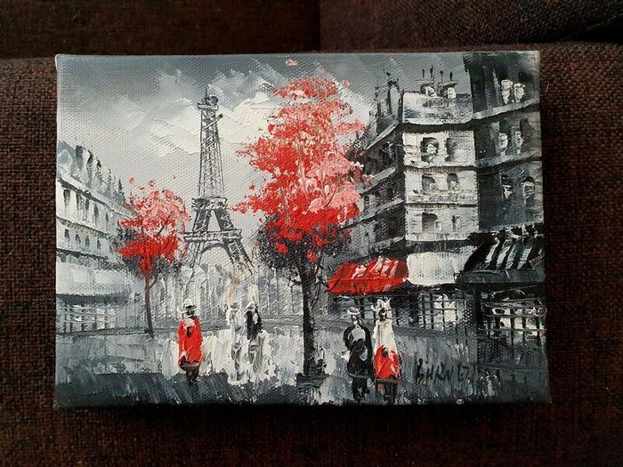 Textured Paris Eiffel Tower Canvas Wall Art