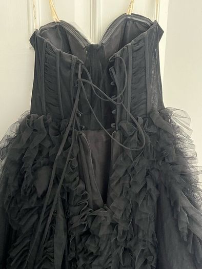 Debs/Prom /Evening black strapless ruffle ballgown