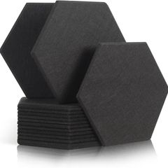 NEW SALE | 12 Pack High Density Hexagon Acoustic Panels,Acoustic Foam Panels 30 x 26 x1 cm Beveled Edge Tiles