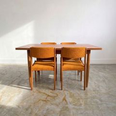 Danish Mid Century Teak Extending Dining Table & 4 Chairs