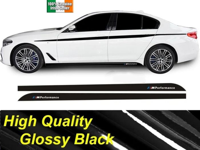 Side Skirt Stickers Gloss black For BMW F10 F11 F01 F02 G30 5 series M Performance