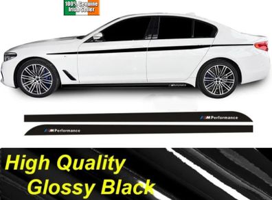 Side Skirt Stickers Gloss black For BMW F10 F11 F01 F02 G30 5 series M Performance