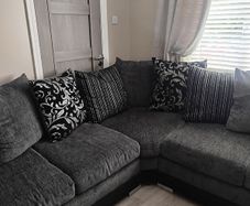 Beautiful black and silver Corner Sofa