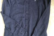 Farah shirt navy linen blend size small New with tags