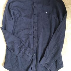 Farah shirt navy linen blend size small New with tags