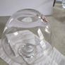 Lovely Small Round  Clear Glass Bud Flower Vase Hand Blown. Image 8