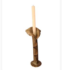 1980s Irish Studio Pottery Calla Lily Candlestick