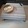 Stylish Upholstered Footstool, Ottoman on Castors Image 3