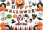 Halloween Party Decorations Halloween Hanging Swirl Banner Latex Balloons Ghost for Kids Halloween Theme Party Background Classroom Decorations (FREE SHIPPING)