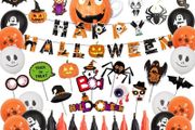 Halloween Party Decorations Halloween Hanging Swirl Banner Latex Balloons Ghost for Kids Halloween Theme Party Background Classroom Decorations (FREE SHIPPING)