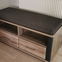 hall bench with drawers and hall shelf