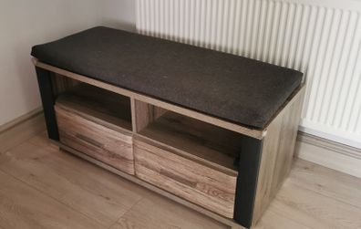 hall bench with drawers and hall shelf