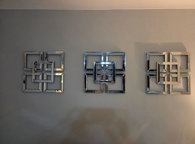 Mirror wall art 400mm x3