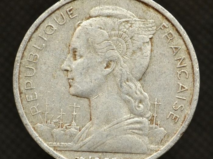 French Madagascar 5 Francs Coin 1953 Liberty Edition Africa 100% Real Original Coins Old