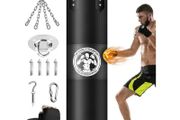 Heavy Boxing Bags with Chain Ceiling Hook, Hanging Boxing Bag for Kickboxing Muay Thai Karate Judo Taekwondo Home Gym Training, Unfilled