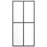 Walk-in Shower Wall with Shelf Black 80x195 cm ESG Glass&Aluminium Image 2