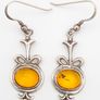 Natural Honeycomb Amber On Sterling Silver Earrings Image 2