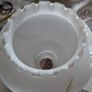 Vintage Fenton Milk Glass Lampshade ruffled featuring green painted streaky floral design. no chips or cracks Postage Available or Collection Image 3
