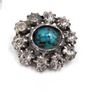 c1932 Italian Sterling Silver & Glass Stones Art Deco Pin Brooch With Turquoise Image 2