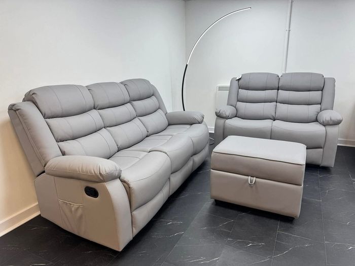 Roma 3+2 Manual Leather Recliner Sofa Set