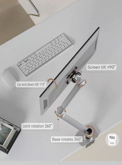 Newscene Extended 3 level Single monitor arm stand in black