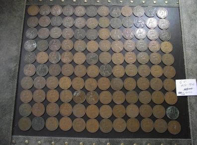 Great Britain. George VI. 120 x 1p coins (1937-1948)