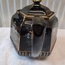 Vintage hexagon gold and black teapot Image 4